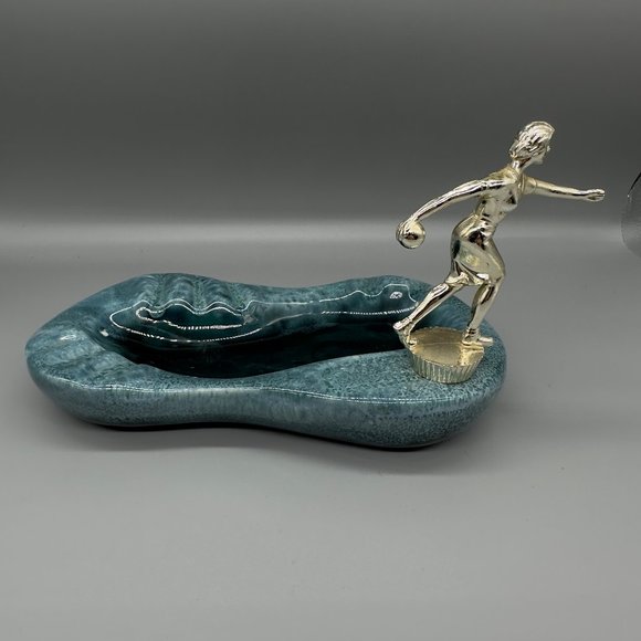 Vintage bowling ashtray blue - Picture 3 of 7